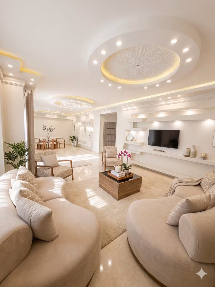 Living room at Modern Vibes | New Cairo | Fast Wifi